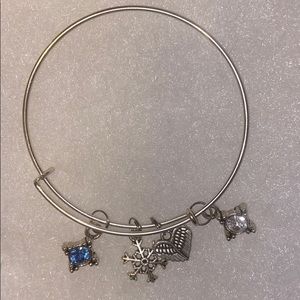 Silver adjustable charm bracelet